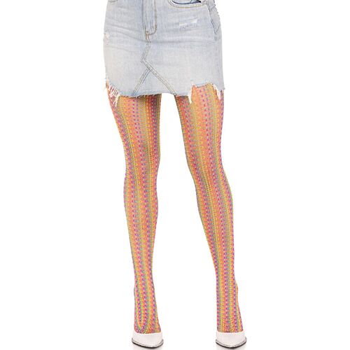 Multicolour Crochet Stockings by Leg Avenue