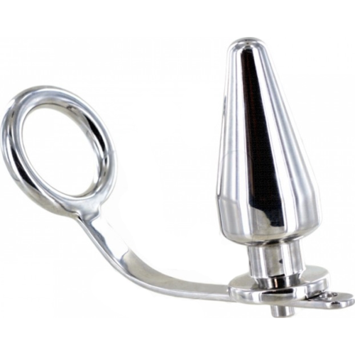 Cock Ring with Anal Plug Metal Hard 45mm