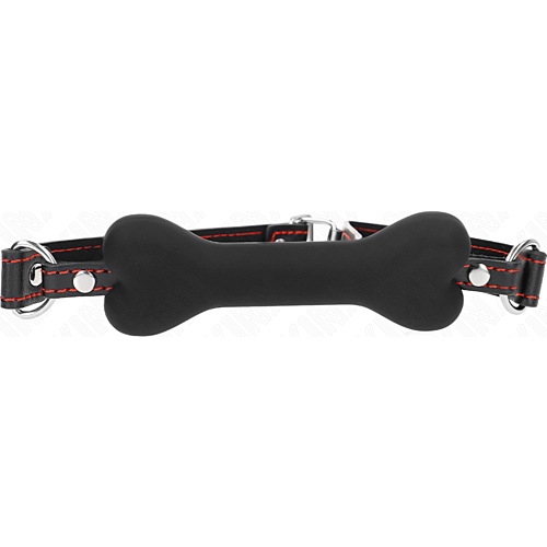 Gag KINK Black Bone 12 cm with Adjustable Straps