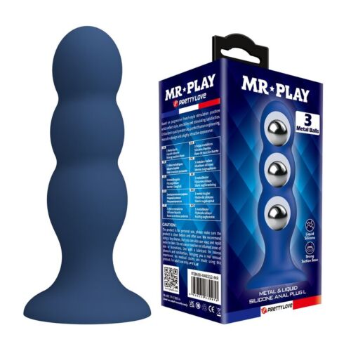 Anal Plug MR PLAY with Internal Metal Balls and Suction Cup