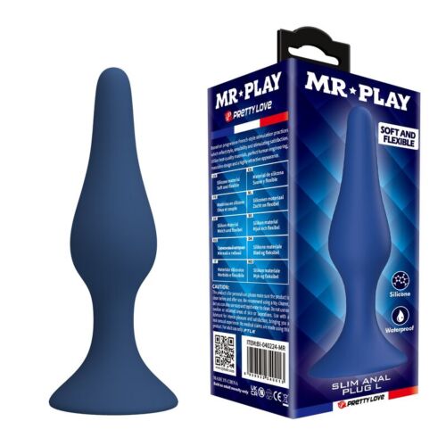 Anal Plug MR PLAY Slim Silicone with Wide Base