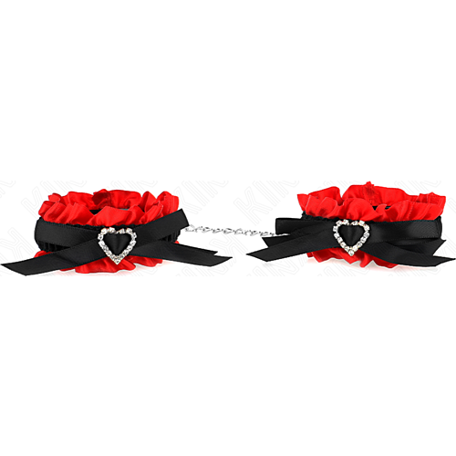 Wrist Restraint KINK Adjustable Black with Red Heart Inlay