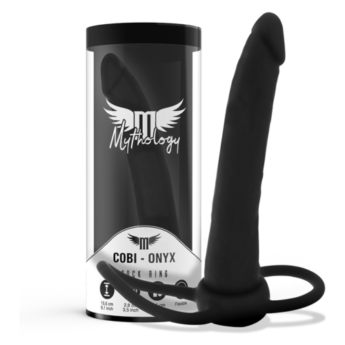 Double Penetration Dildo Mythology Cobi Onyx with Rings