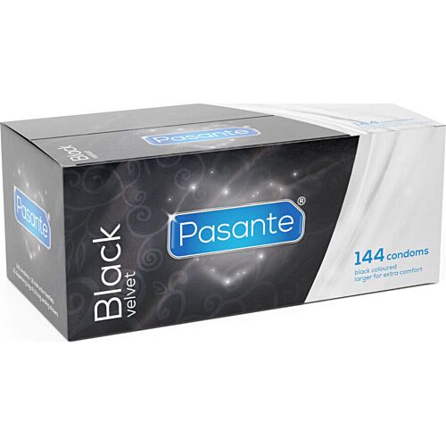 Pasante Black Velvet Condoms 144 Units - Elegant Protection