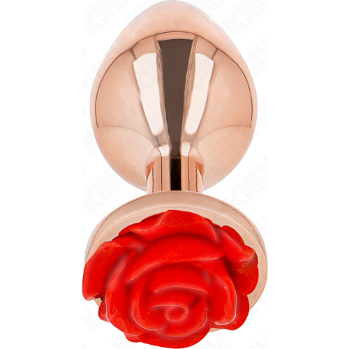 KINK Anal Plug with Red Rose Adornment - Luxury and Comfort