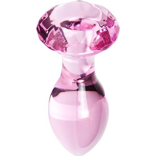 Glass Plug S Pleasures Crystal LUNA with Diamond Grip