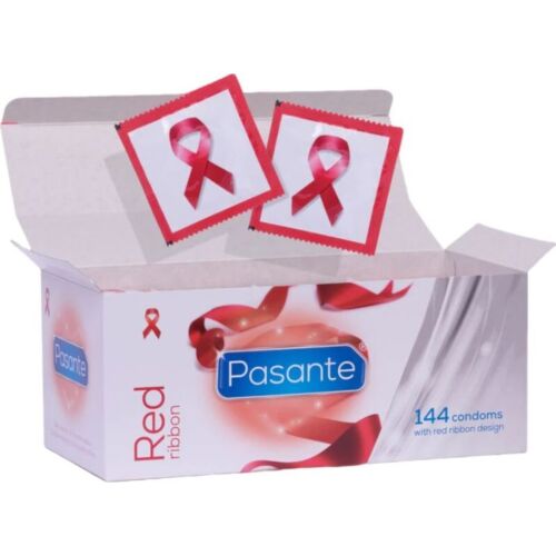 Pasante Red Ribbon Condoms 144 Units for HIV Awareness