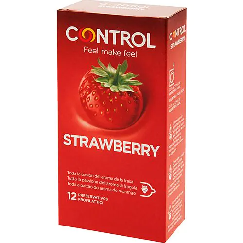 Condom Control Strawberry 12 Pack with Strawberry Aroma