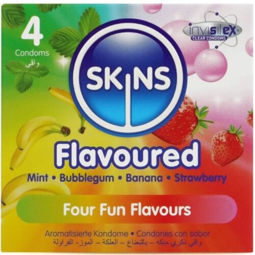 SKINS Multi Flavours Premium Condoms Pack 4 - Fun Flavours
