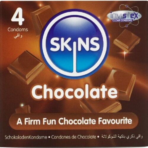 SKINS Chocolate Premium Condoms Pack of 4 for Sensory Pleasure