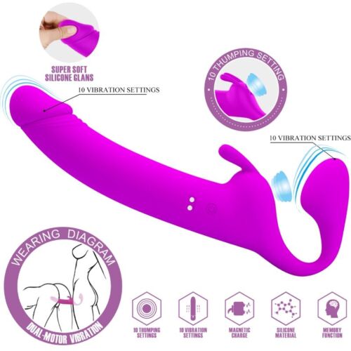 Double Dildo Pretty Love Zanini with 10 Vibration Modes