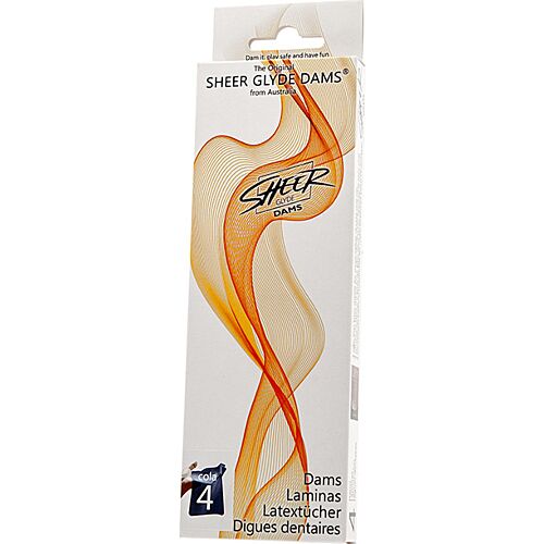 Sheer Dams Glyde Black Cola 4 Pack - Ultra-thin Latex Barriers