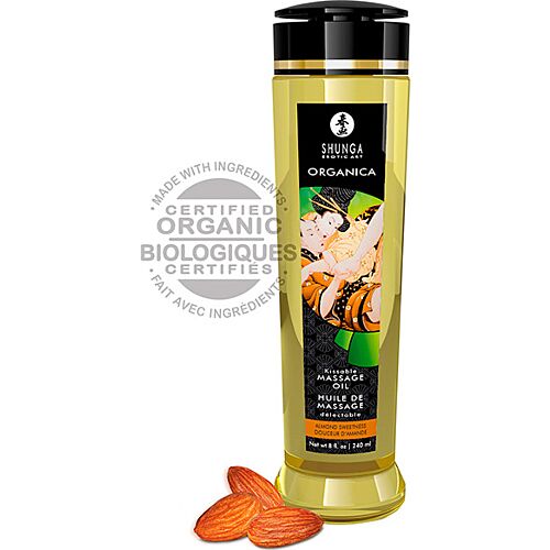 Shunga Organic Almond Massage Oil 240 ML for Sensual Massages
