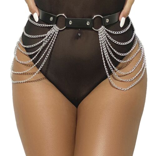 Harness SUBBLIME FETISH Leather Chainbelt with Chains Detail