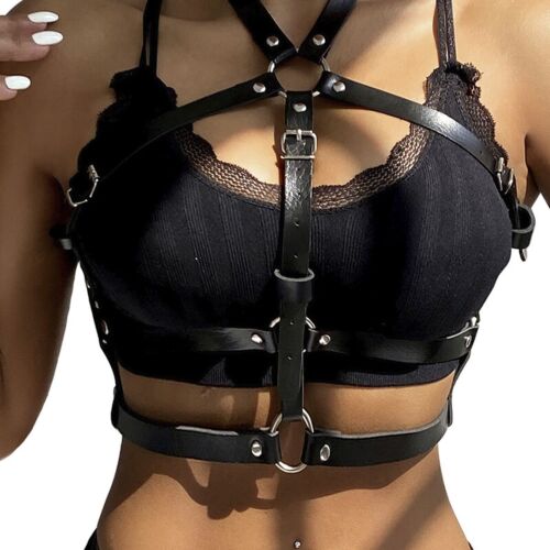 Body Harness SUBBLIME FETISH Leather Ring Chest Harness One Size