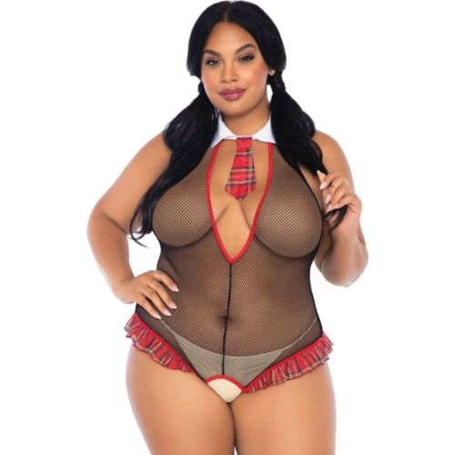 Crotchless Teddy Leg Avenue Schoolgirl Design