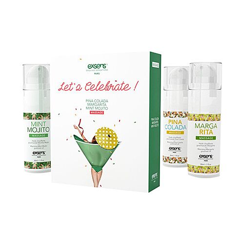 Massage Oils Exsens Let's Celebrate Trio with Warming Effect