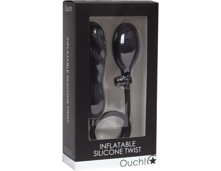 Ouch inflatable plug black silicone twist