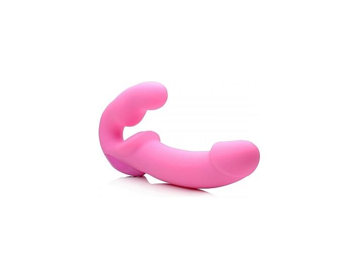 Arnés vibrador de silicona sin sujeción - rosa
