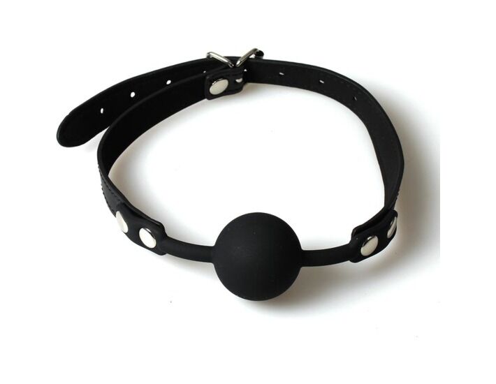 Black silicone ball gag