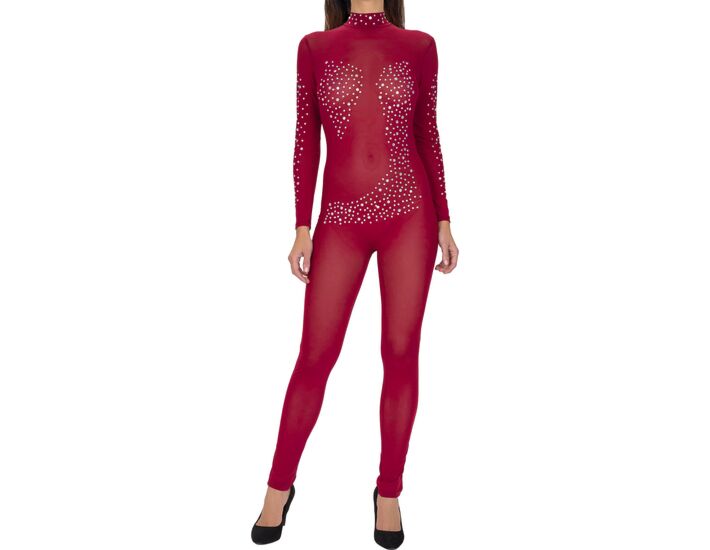Mono rhinestone rojo