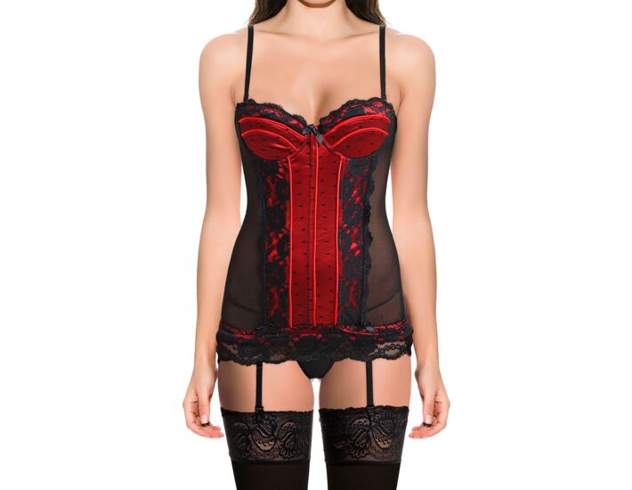 Corpiño vamp negro / rojo