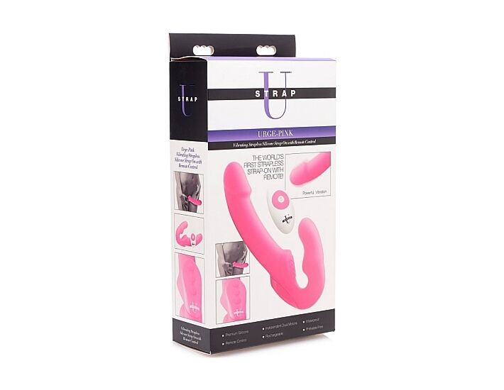Arnés vibrador de silicona sin sujeción - rosa