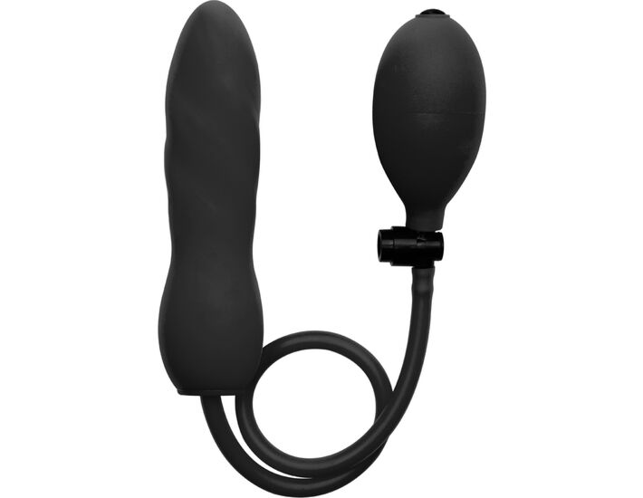 Ouch inflatable plug black silicone twist