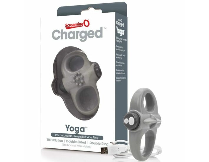 SCREAMING O ANILLO VIBRADOR RECARGABLE YOGA GRIS