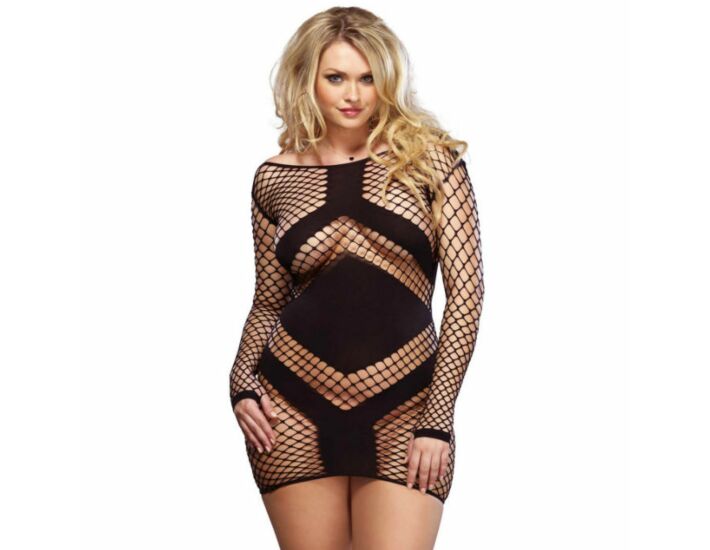 Leg avenue mini dress long-sleeved red and black