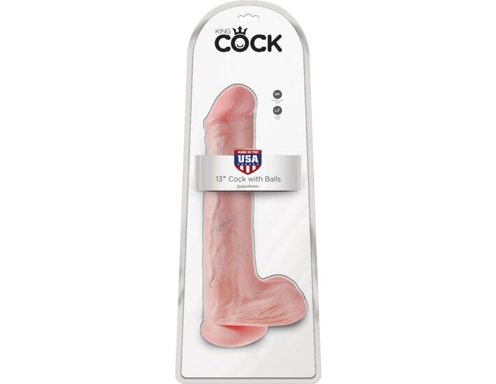 King cock pene realístico con testículos 33cm