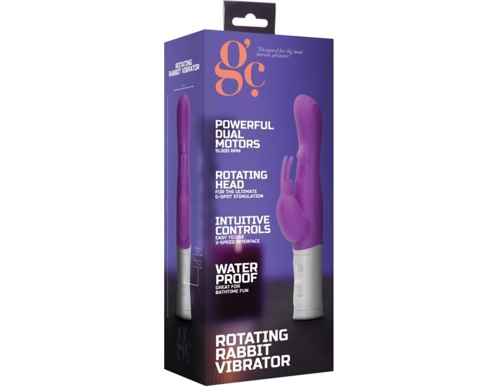 Vibrador rampante conejito con rotación - morado