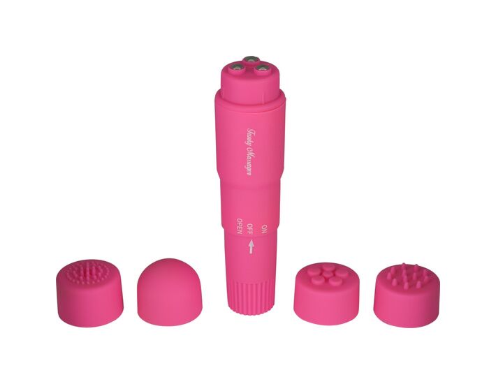 Stimulator with pink interchangeable heads