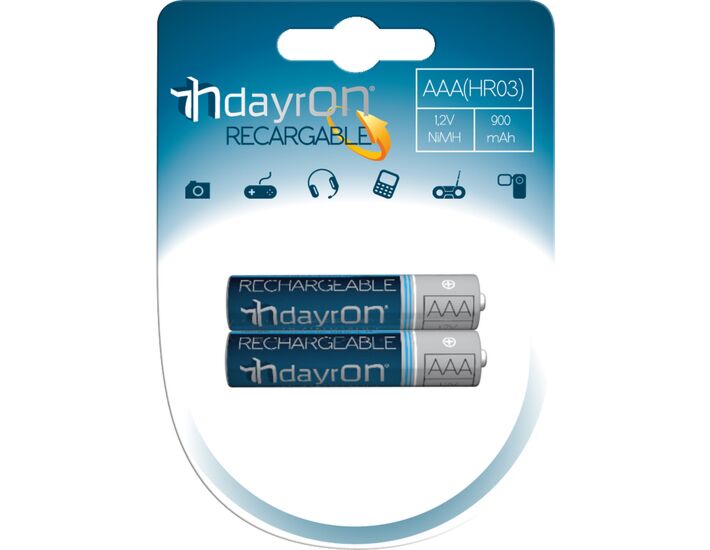 Rechargeable battery hr03 1,2v 900ma dayron pack 2