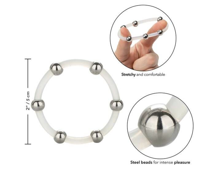 Silicone ring with steel beads - size xl