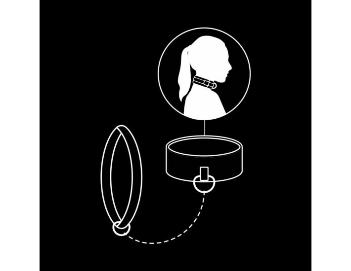 Fetish submissive collar con cadena