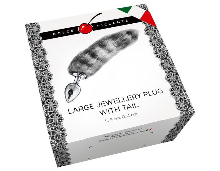 Silver plug with tail - l