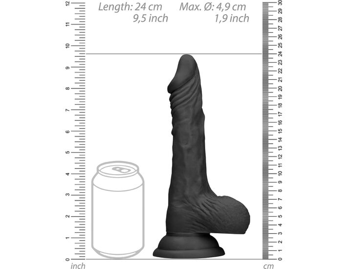 Black Dildo Steel Balls