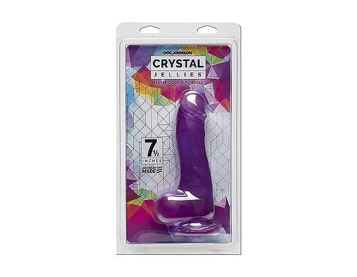 Crystal jellies pene con testículos 19cm - morado