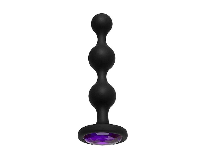 Booty bling - plug anal de silicona con perla - morado