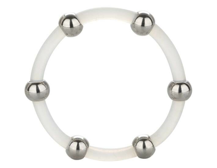 Silicone ring with steel beads - size xl