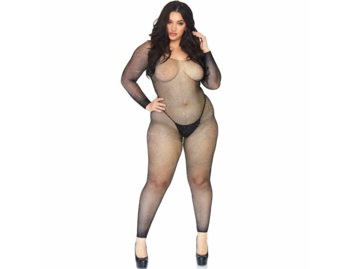 Leg avenue bodystocking en red con brillante 1x-2x