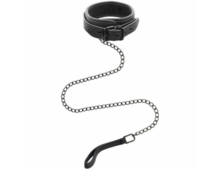 Fetish submissive collar con cadena