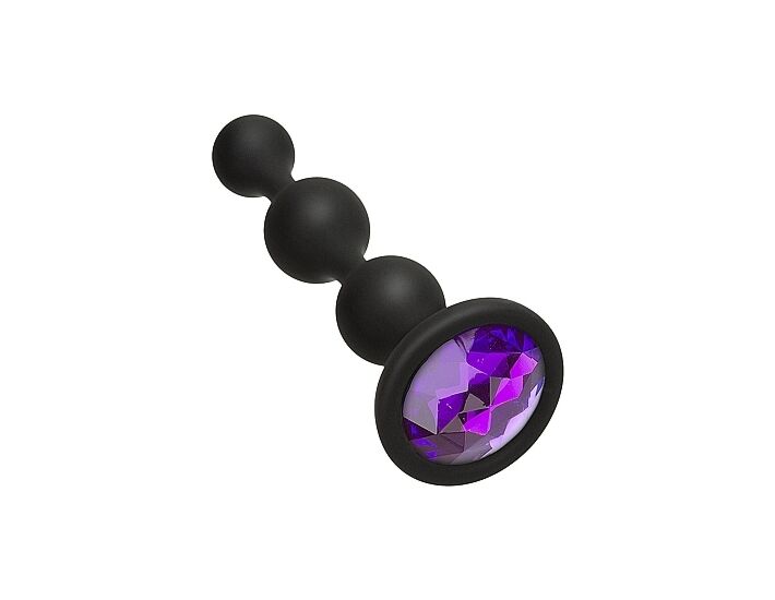 Booty bling - plug anal de silicona con perla - morado