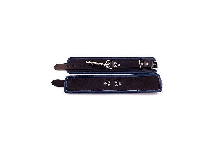 Brazalete de tobillo cuero azul