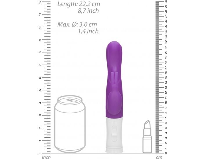 Vibrador rampante conejito con rotación - morado