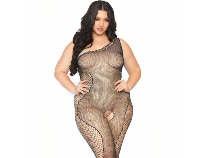 Leg avenue bodystocking con abertura 1x-2x