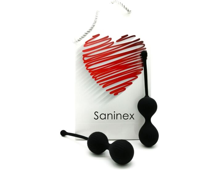 Saninex double clever - inteligentes esferas vaginales negro