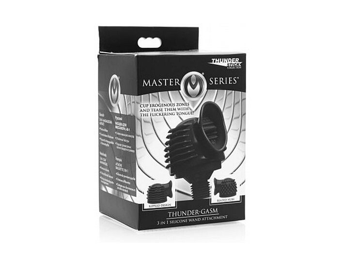 Thunder-gasm 3 in 1 acople de silicona para varita - negro