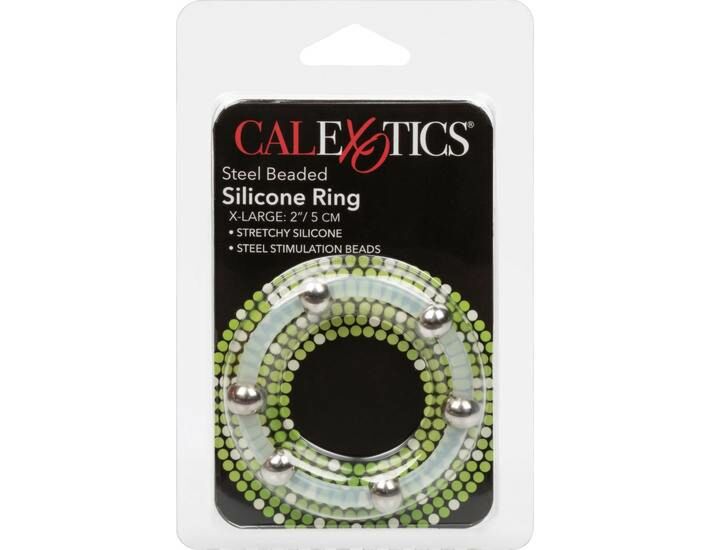 Silicone ring with steel beads - size xl